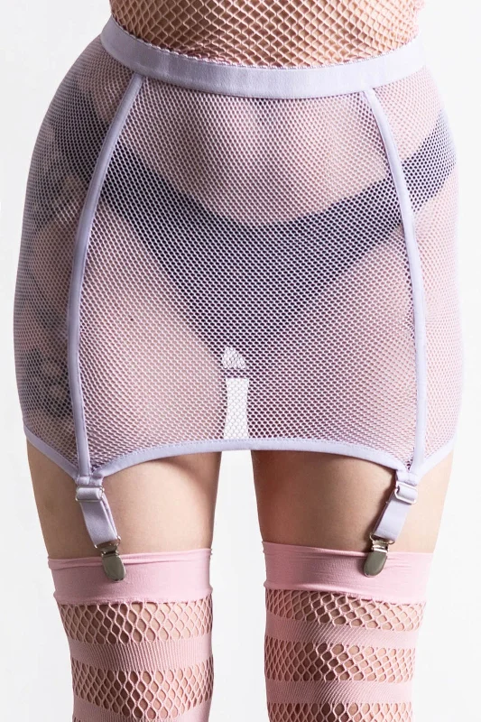 Heartbeats Fishnet Skirt Pastel Lilac low waist skirt