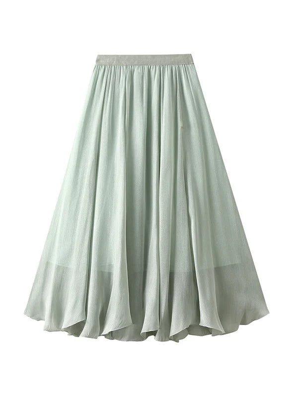 High Waist Pearlescent Yarn Irregular Skirt mini skirt trendy