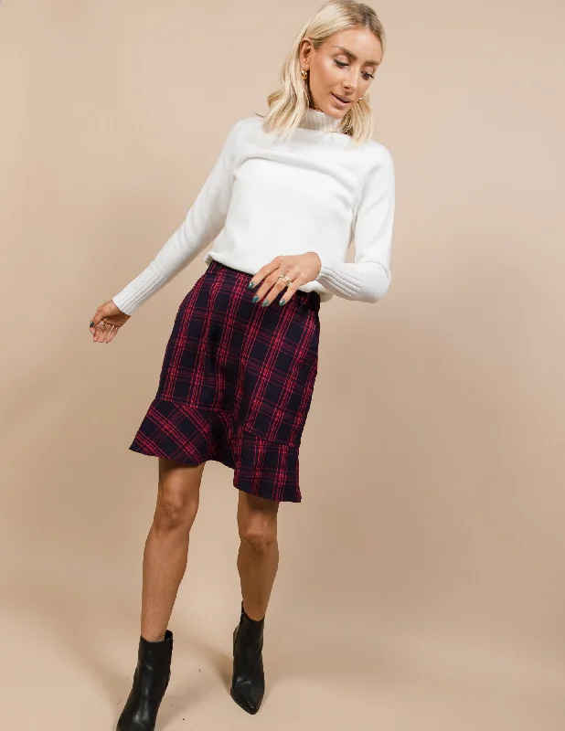 Hilary Plaid Skirt chiffon skirt floaty
