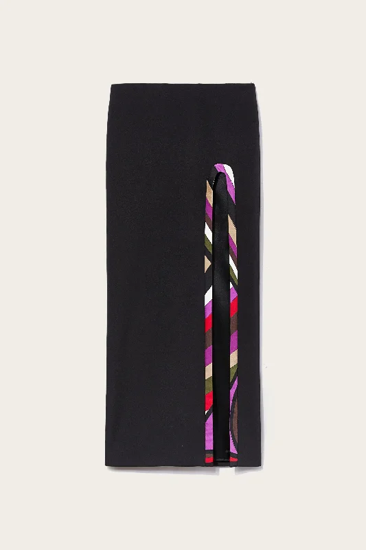 Iride-Print Long Skirt linen skirt breathable