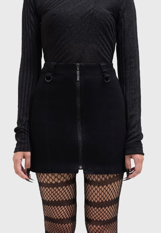 Killstar x Kihilist - Lyra Bodycon Black - Skirt chiffon skirt airy