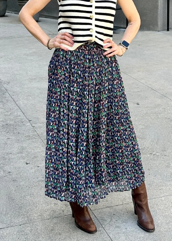En Saison Alicia Midi Skirt velvet skirt rich