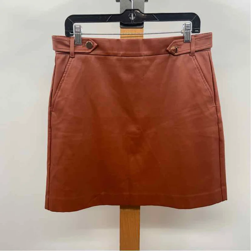 Loft Women's Size 10 Burnt Orange Solid Skirt