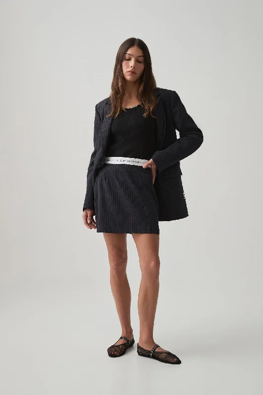 Logo Elastic Mini Skirt 651 asymmetrical skirt cut