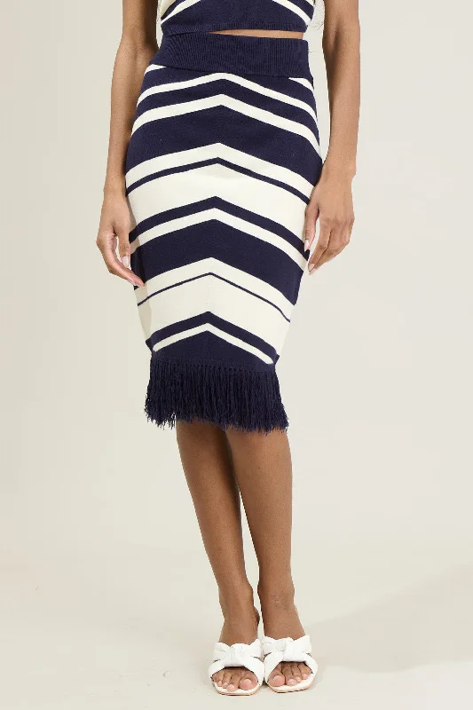 Lydia Striped Midi Skirt wool skirt warm