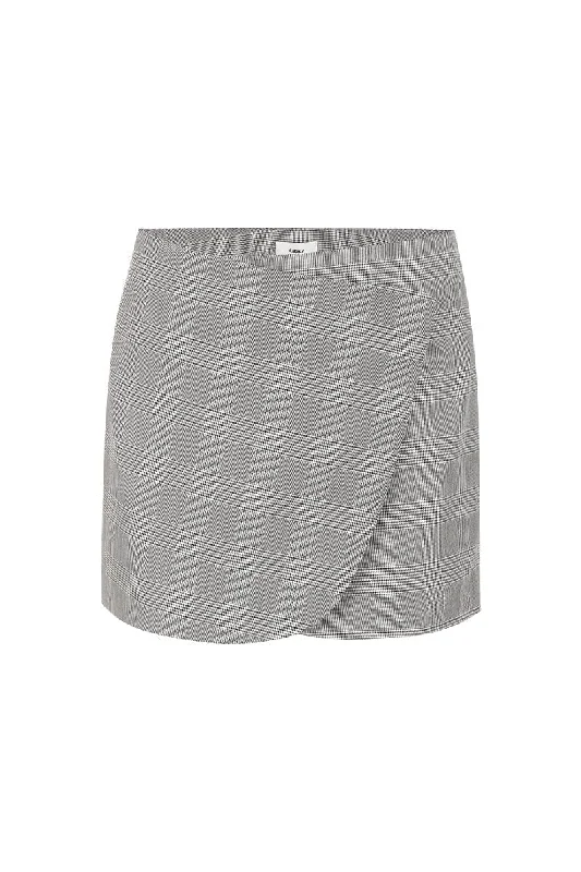 MAE SKIRT-CHECKERED GREY a-line skirt cut