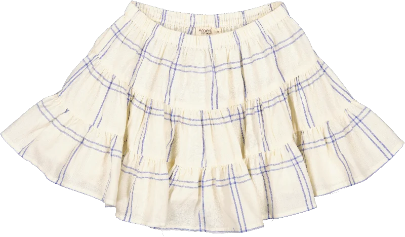 MARMAR BLUE CHECK SILVIE SKIRT denim skirt casual