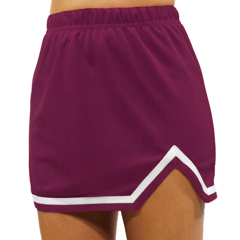 Maroon & White V-Cut Tailgate Skirt belted skirt waist