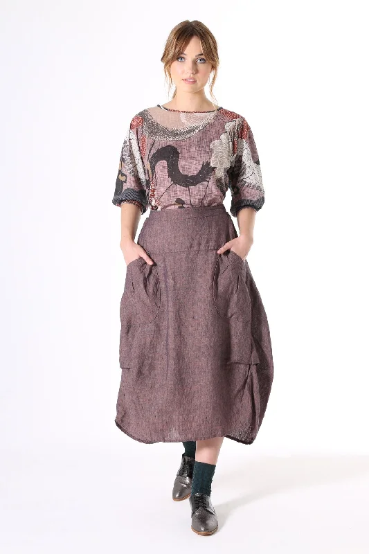 Milwaukee Rosa Linen Skirt Mauve cashmere skirt fine