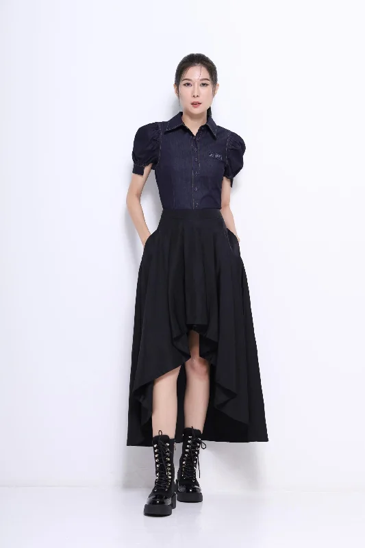 Melissa High Low Skirt leather skirt refined