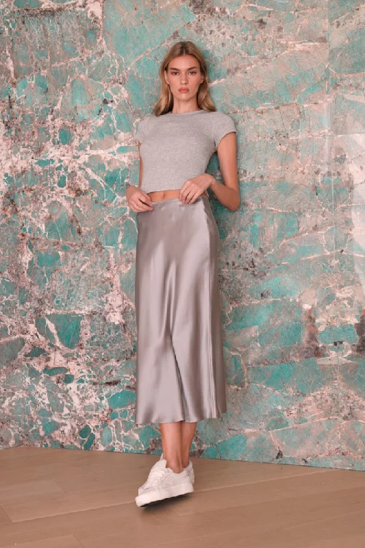 MIRANDA SILK SKIRT | FOGGY