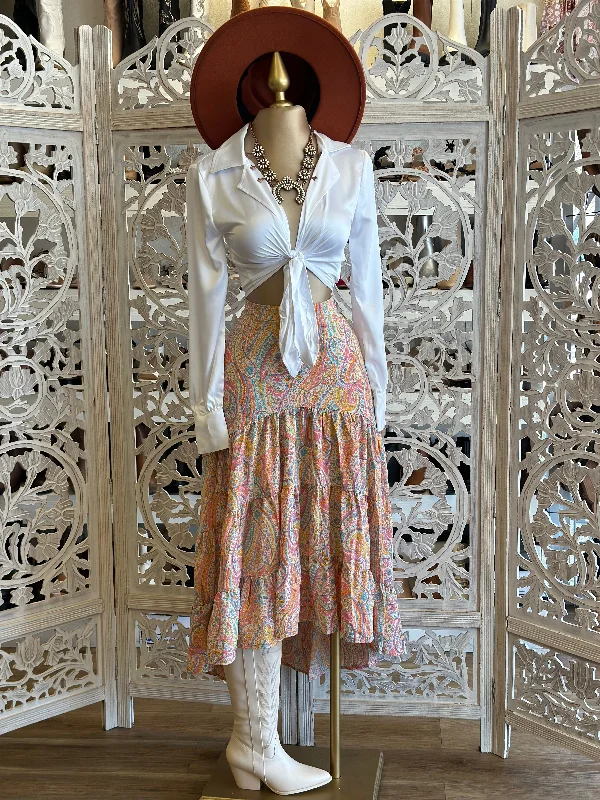 Multi Color Pattern Skirt - Not Stretchy wool skirt warm