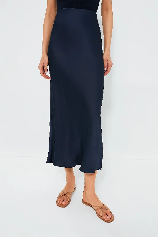 Nautical Navy Silky Slip Skirt patchwork skirt art