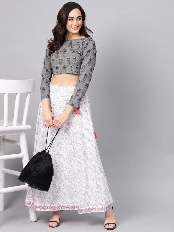 Women's Handloom Buddha Top With Printed Skirt - Pannkh lace skirt romantic
