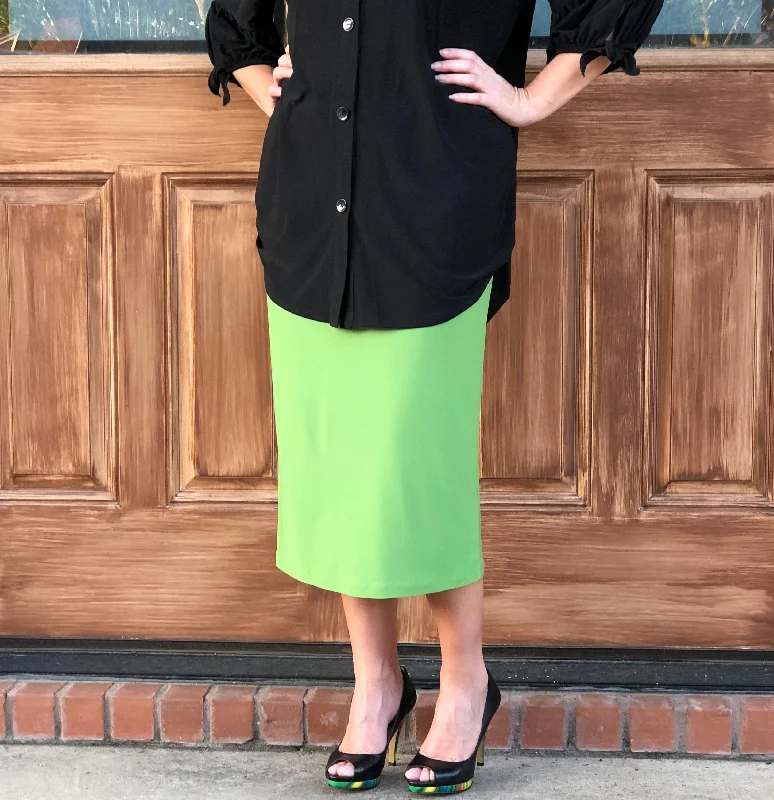 Pencil Skirt Green Apple linen skirt relaxed