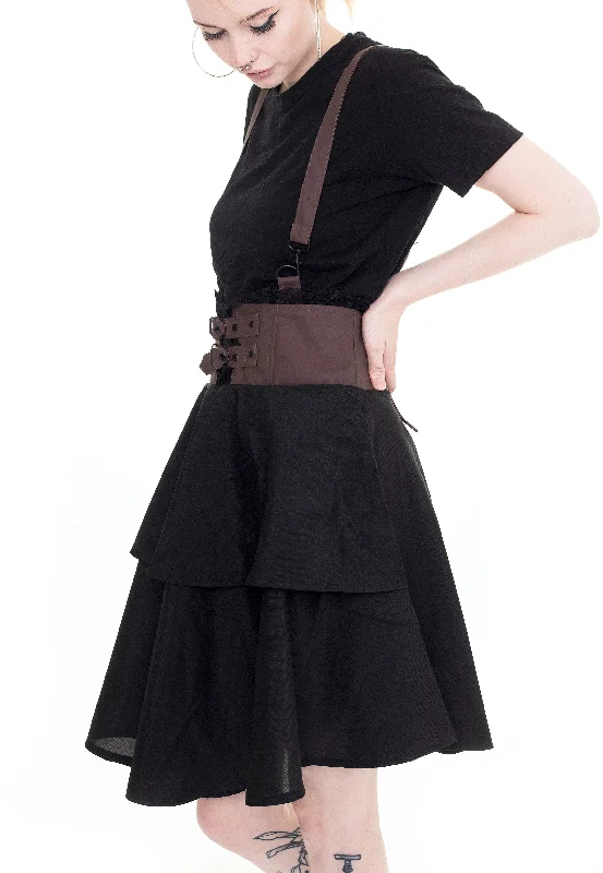 Poizen Industries - Whisper Black/Brown - Skirt corduroy skirt comfortable