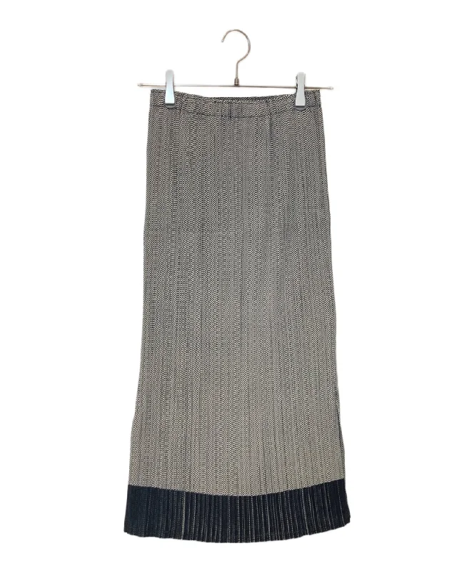 [Pre-owned] ISSEY MIYAKE FETE Side Slit Pleated Skirt patchwork skirt art