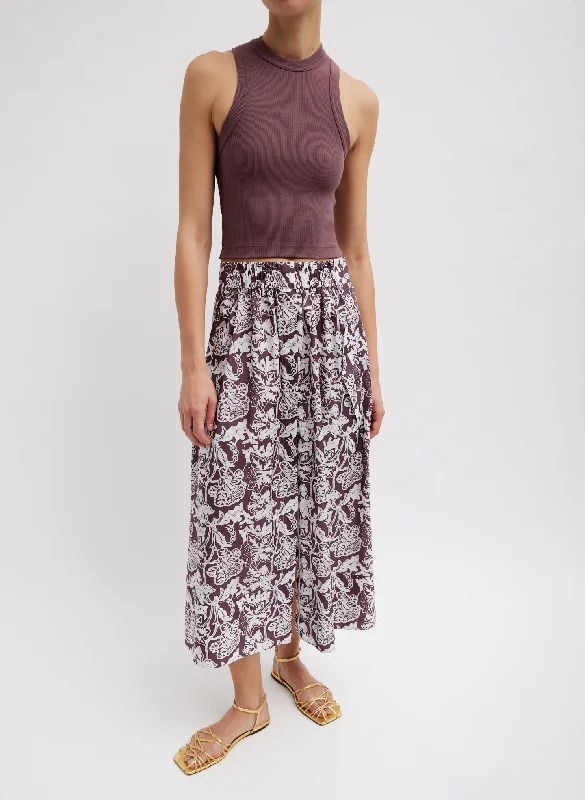 Recycled Nylon Batik Full Skirt ruffled skirt detail