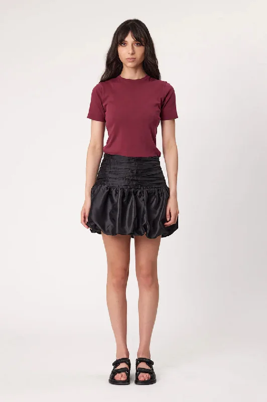 Remain Finley Mini Skirt - Black linen skirt relaxed