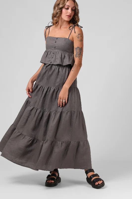 RPM Rubi Maxi Skirt Olive velvet skirt sumptuous