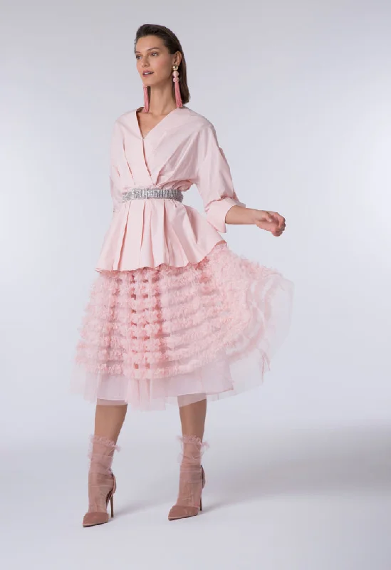 Ruffled Tulle Skirt wool skirt sturdy