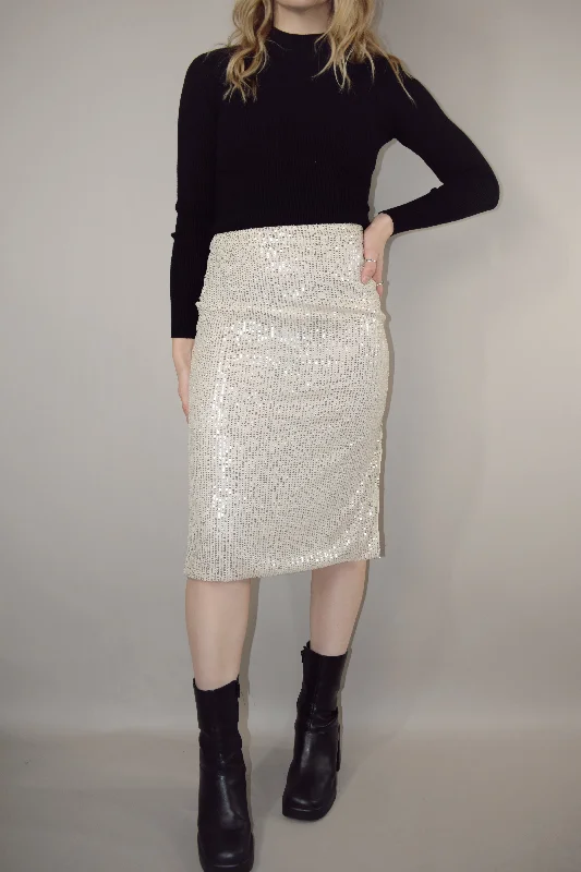 sequin midi skirt