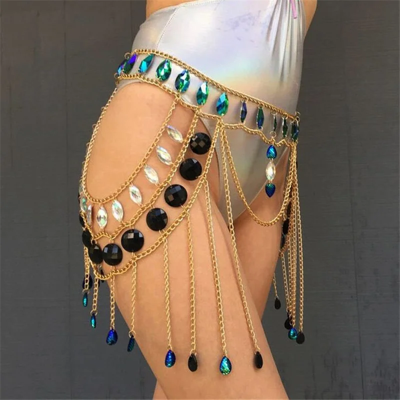 Shiny Big Gems Link Chain Mini Skirts Women Sexy Hollow Out Long Tassels Skirt 2019 Fashion Summer Beach Bling Rhinestones Skirt