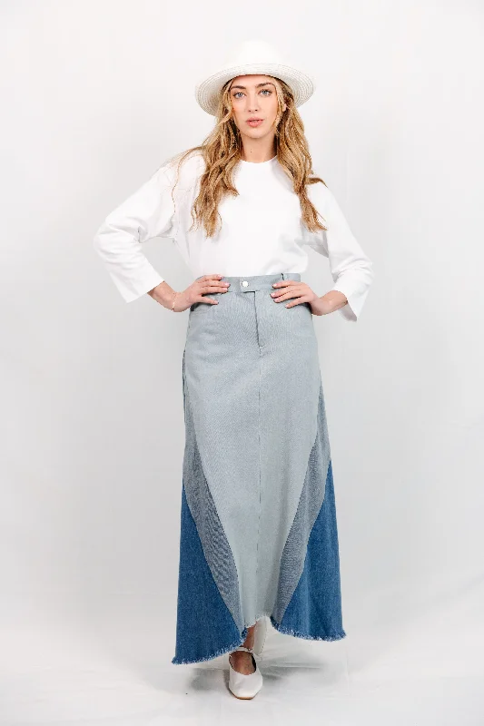 Sia Maxi Denim Skirt cashmere skirt rich