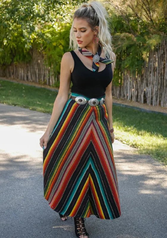 Silverado Chelsea Skirt in Black Serape linen skirt relaxed