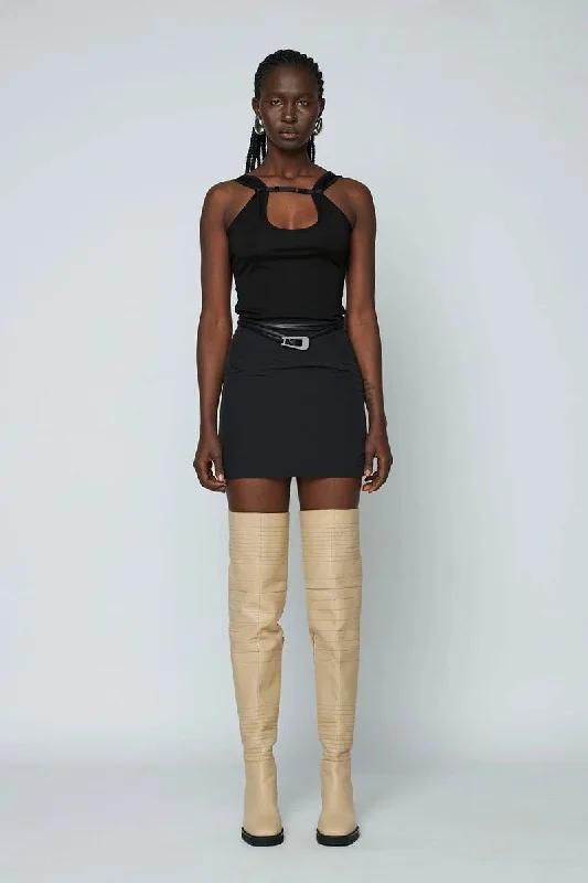 SOPHIA MINI SKIRT-BLACK denim skirt trendy