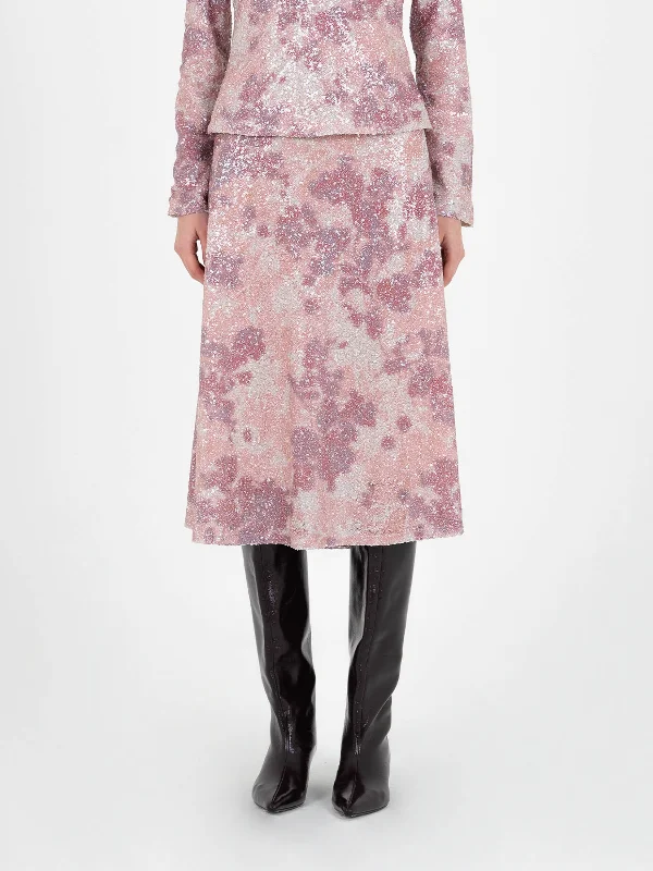 Star Printed Sequin Skirt wool skirt warm