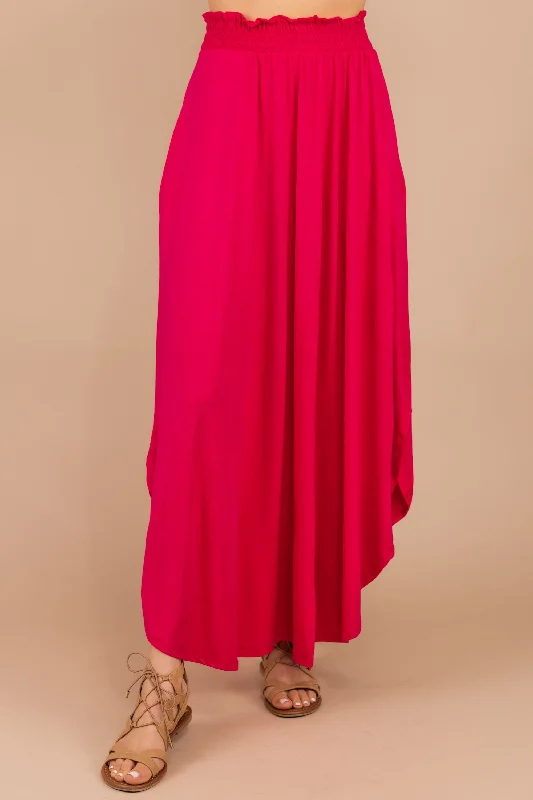The Best Is Yet To Come Fuchsia Pink Maxi Skirt chiffon skirt floaty