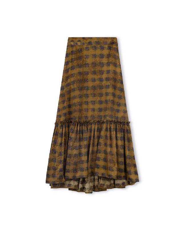 Tiered High Low Skirt wool skirt warm