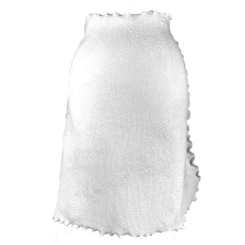 White Mousse Jacquard Knit Bias Skirt velvet skirt sumptuous