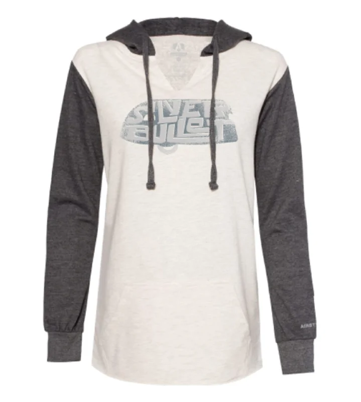 Airstream Silver Bullet Trailer Text Women's Hoodie Hoodie with Drawcord Adjustable Secure Airstream Silver Bullet Trailer Text Women's Hoodie Hoodie with Drawcord Adjustable Secure