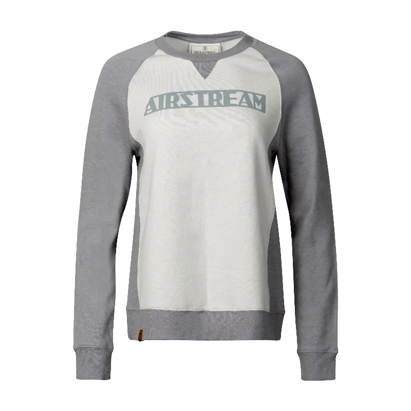 Airstream Super Soft Fleece Colorblock Women's Sweatshirt Hoodie with Distressed Vintage Worn Airstream Super Soft Fleece Colorblock Women's Sweatshirt Hoodie with Distressed Vintage Worn