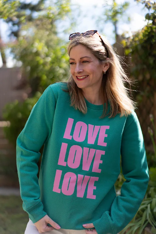 Big Love Sweatshirt Hoodie with Slit Hem Functional Movement