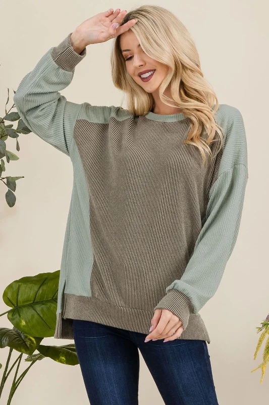 Celeste Full Size High-Low Contrast Round Neck Sweatshirt Hoodie with Drawstring Waist Adjustable Fitted Celeste Full Size High-Low Contrast Round Neck Sweatshirt Hoodie with Drawstring Waist Adjustable Fitted