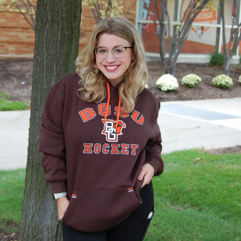 Colosseum BGSU Hockey Hoodie Hoodie with Distressed Vintage Worn