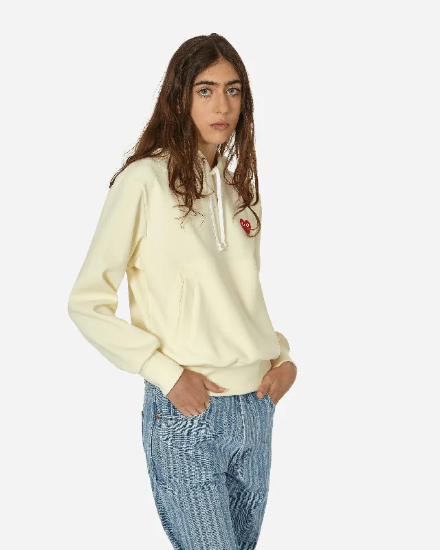 Small Heart Hooded Sweatshirt Beige Hoodie Crop Top Short Trendy