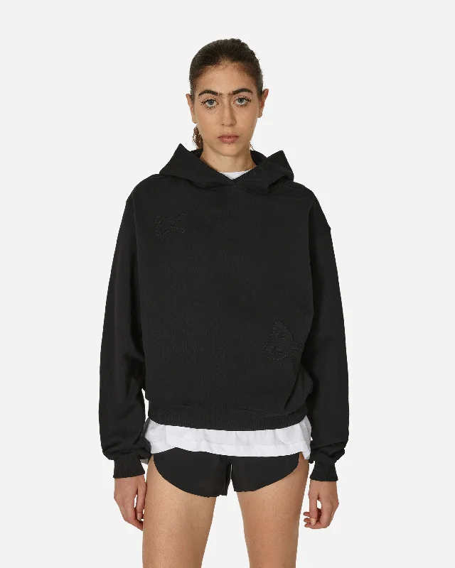 Cropped Hoodie Black Hoodie with Illustration Artistic Creative