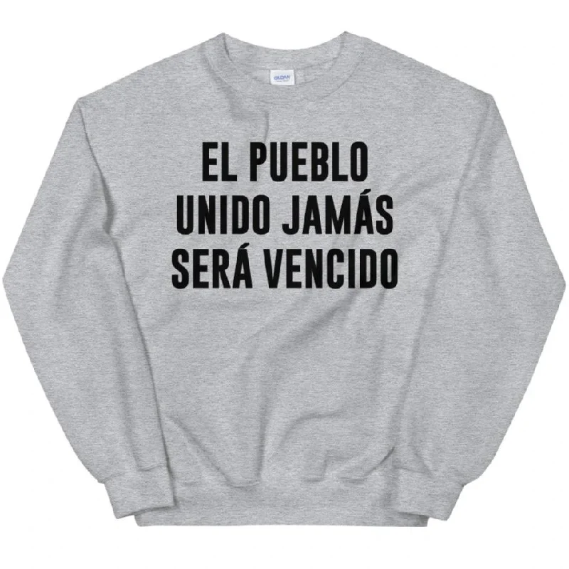 El Pueblo Unido Jamas Sera Vencido -- Sweatshirt Hoodie with Button Placket Classic Preppy El Pueblo Unido Jamas Sera Vencido -- Sweatshirt Hoodie with Button Placket Classic Preppy