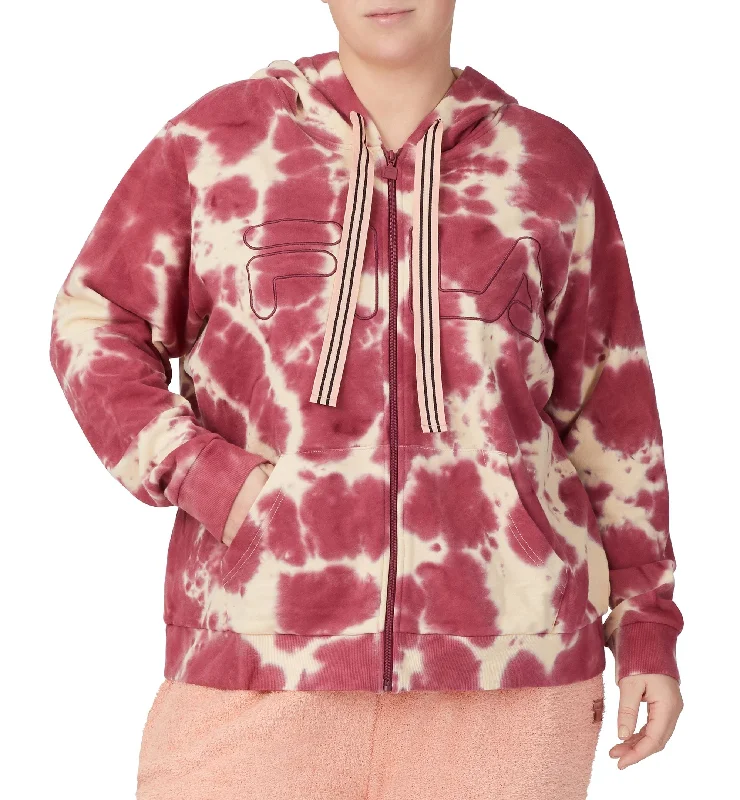 Fila Plus Size Self Love Zip Up Hoodie Hoodie with Ribbed Neckline Snug Warm