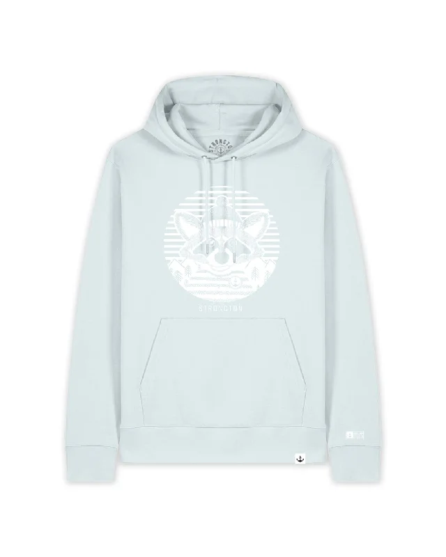 Fred Classic Organic Hoodie - Blue Ice Hoodie with Patch Decorative Personalized