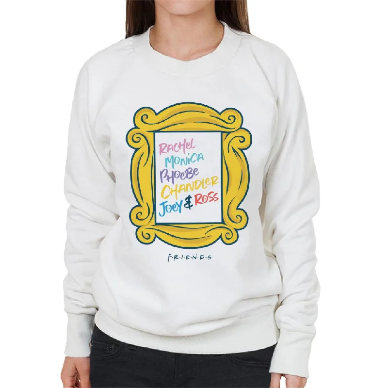 Friends Frame Character List Women's Sweatshirt Hoodie with Hem Elastic Stretchable Comfortable Friends Frame Character List Women's Sweatshirt Hoodie with Hem Elastic Stretchable Comfortable
