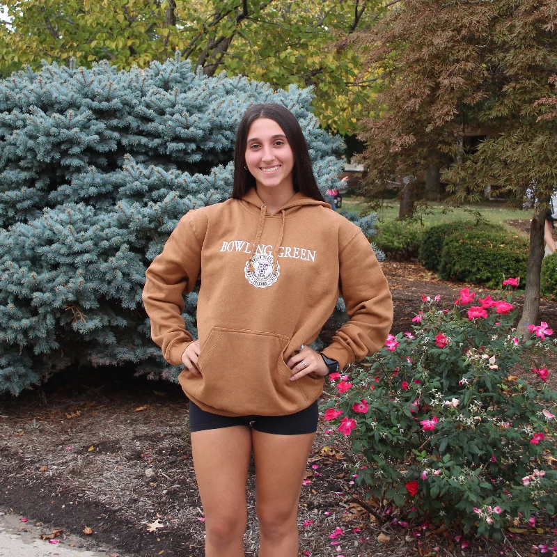 Gear Bowling Green Faux Seal Big Cotton Hoodie Hoodie with Applique Textured Unique