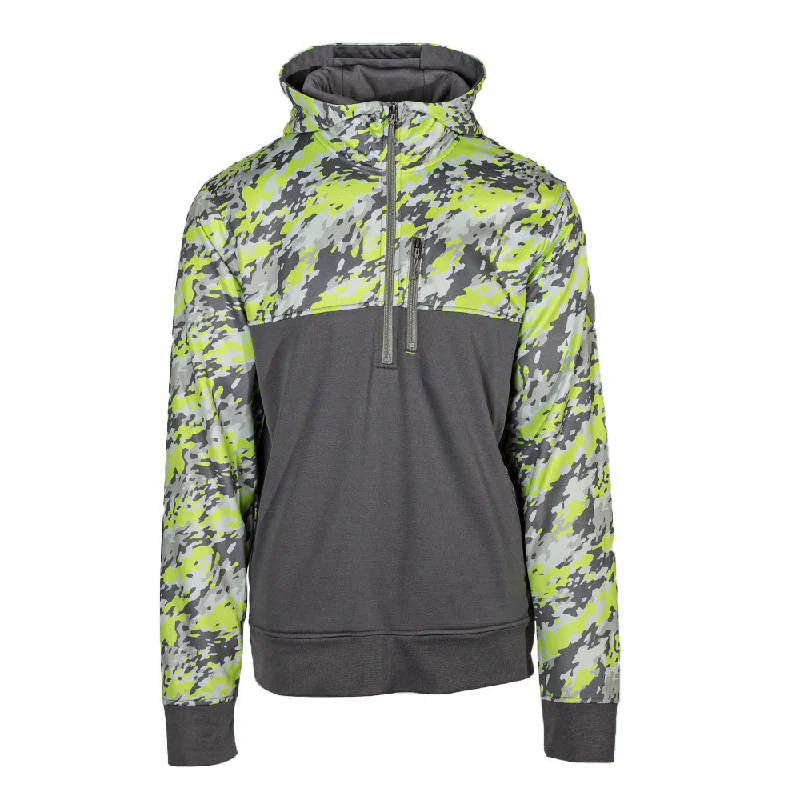 Half Zip Performance Hoodie | Geo Camo-Surge Hoodie with Typography Text Message