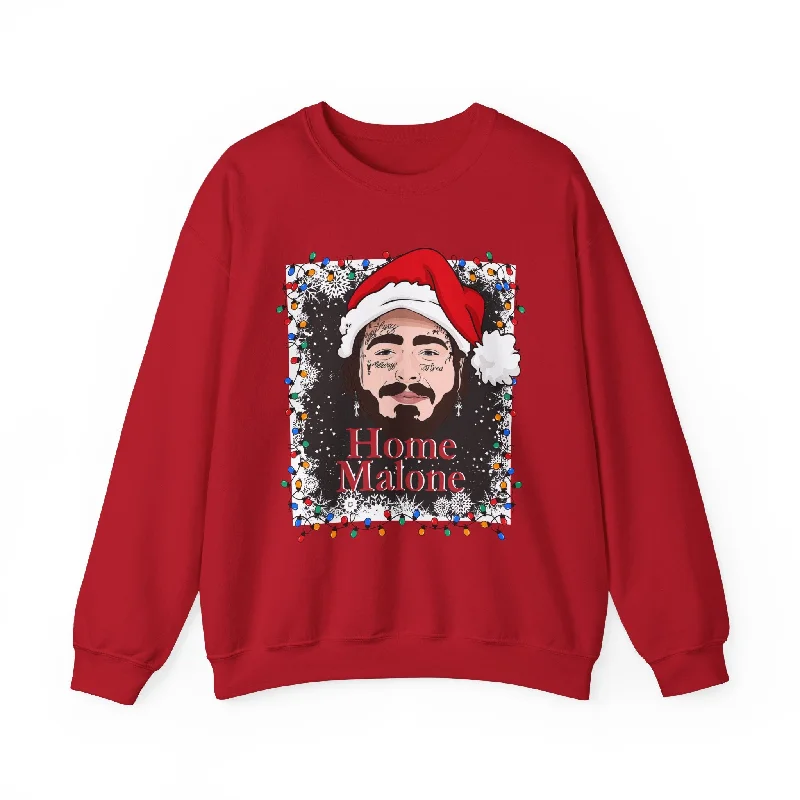 Home Malone Crewneck Sweatshirt Hoodie with Stripes Bold Sporty