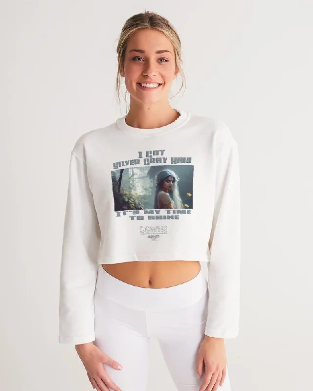 Indian sister to shine Women's All-Over Print Cropped Sweatshirt Hoodie with Crew Neck Simple Timeless Indian sister to shine Women's All-Over Print Cropped Sweatshirt Hoodie with Crew Neck Simple Timeless
