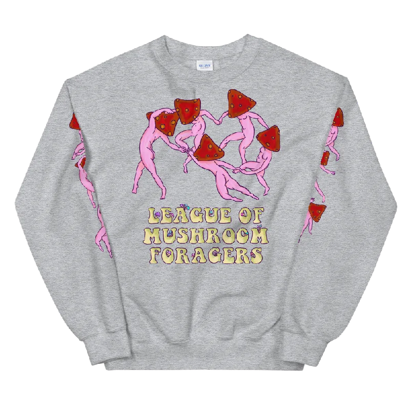 League of Mushroom Foragers Graphic Sweatshirt Hoodie with Contrast Stitching Detailed Premium League of Mushroom Foragers Graphic Sweatshirt Hoodie with Contrast Stitching Detailed Premium